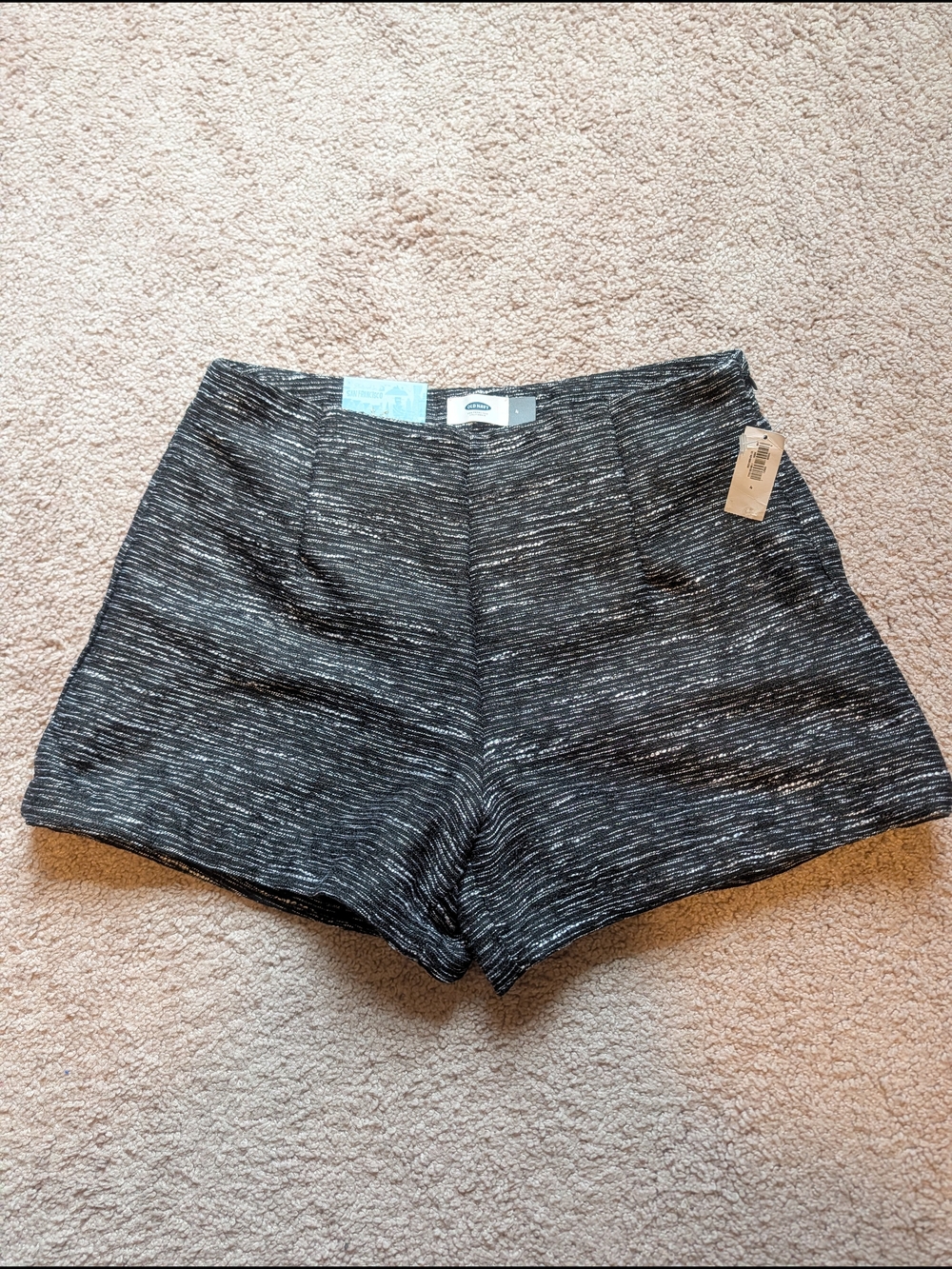Old Navy Black Heather High-Rise Shorts